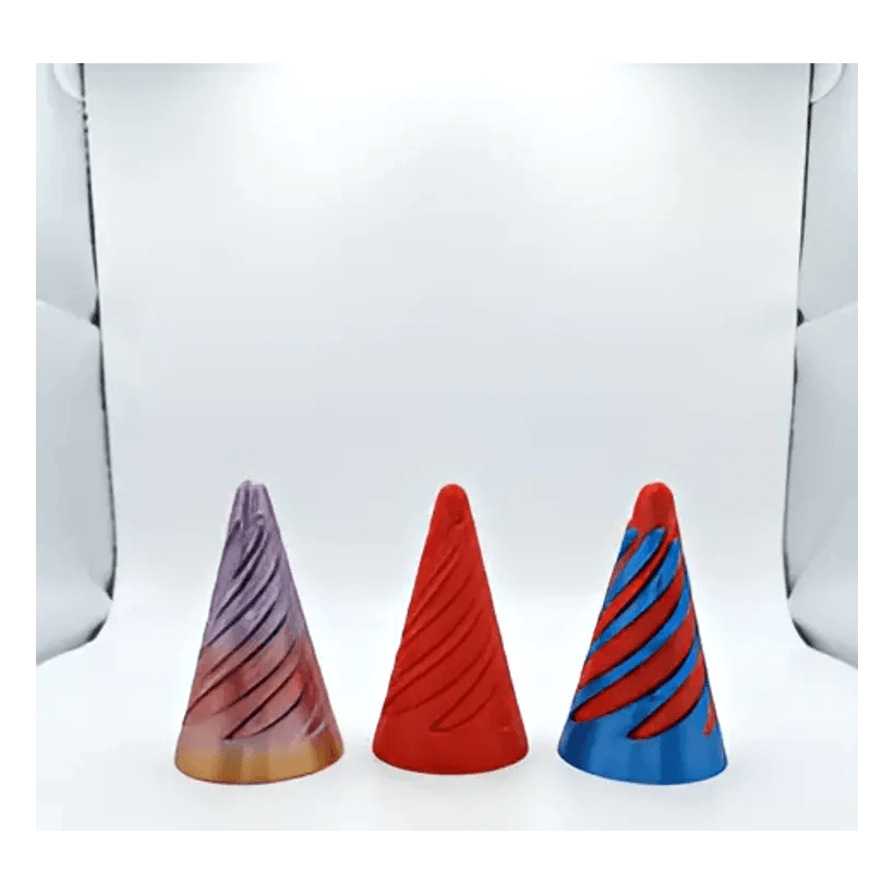 Spiral triangular fidget cones